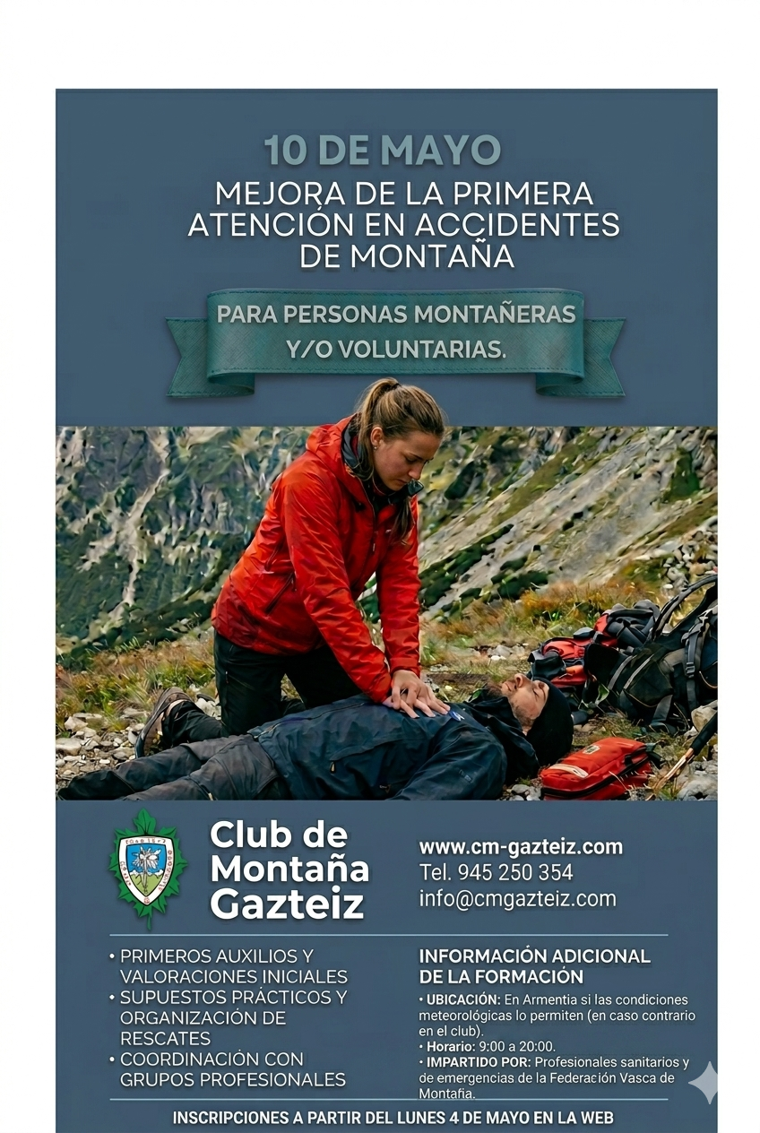 Foto CURSO FORMACIÓN: Mejora de la primera atención en accidentes de montaña